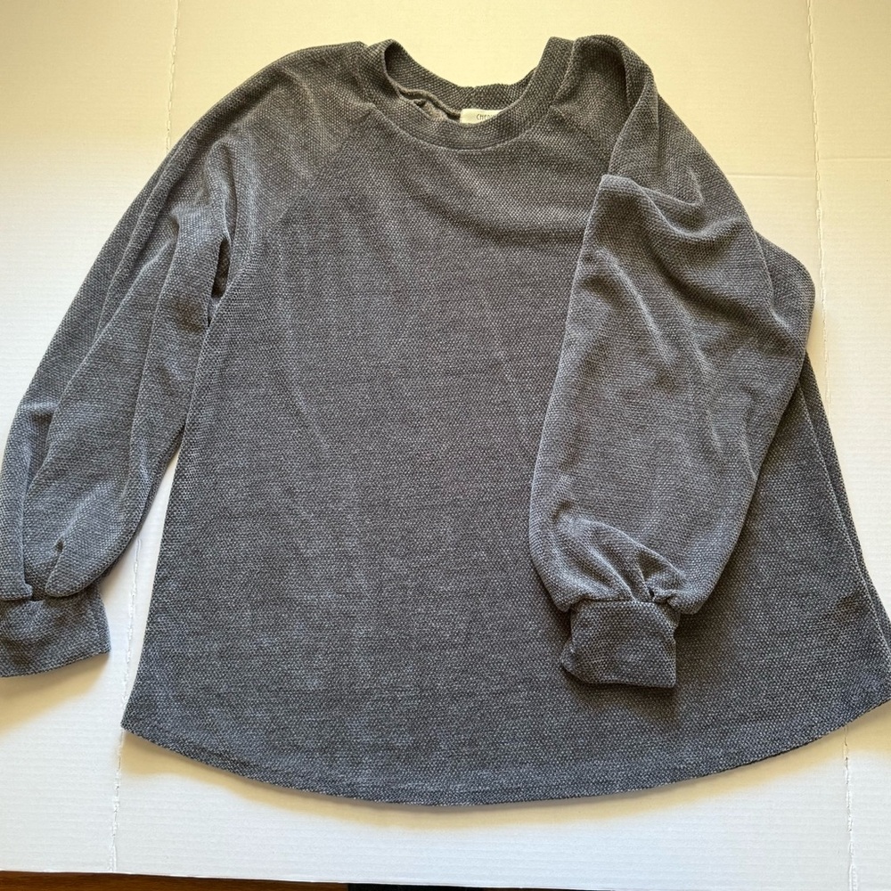 Cherish Heathered Gray Cozy Knit Top-oversized